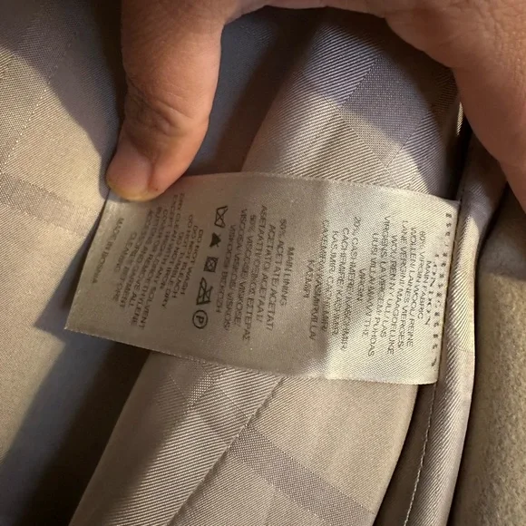 Burberry London Women’s Wool Cashmere Long Belted Coat Beige Camel size 12-14 - Picture 4 of 16